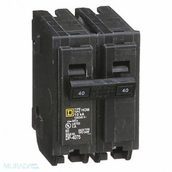 SQUARE D Circuit Breaker 40A Plug In 120/240V 2P, 1D356