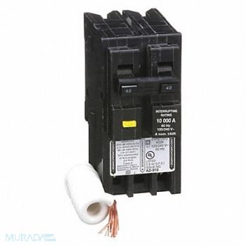 SQUARE D Circuit Breaker 40A Plug In 120/240V 2P, 1D357