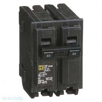 SQUARE D Circuit Breaker 50A Plug In 120/240V 2P, 1D358