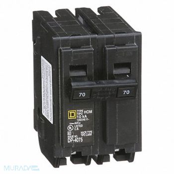 SQUARE D Circuit Breaker 70A Plug In 120/240V 2P, 1D360