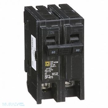 SQUARE D Circuit Breaker 80A Plug In 120/240V 2P, 1D361