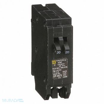 SQUARE D Circuit Breaker 20A Plug In 120/240V 1P, 1D365