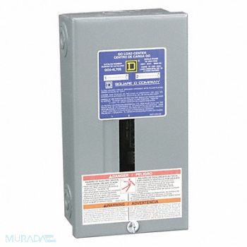 SQUARE D Load Center 70A Lug 1 Phase 2 Spaces, 1D390