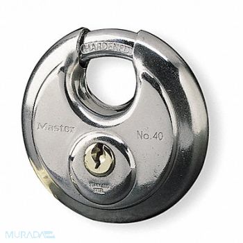 MASTER LOCK Keyed Padlock 3/4 in Round Silver, 4YH18