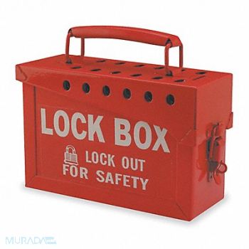 BRADY Group Lockout Box 13 Locks Max Red, 1D677