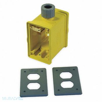 HUBBELL WIRING DEVICE-KELLEMS Portable Outlet Box 1Gang 33 cu in, 1DJL3