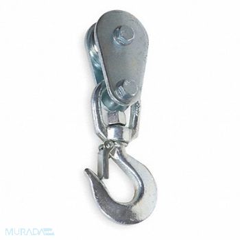 DAYTON Pulley Block Wire Rope 2400 lb Load Cap, 1DLK4