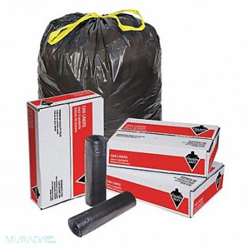 TOUGH GUY Trash Bag 40 to 45 gal Black PK100, 1DZE7