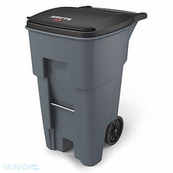 RUBBERMAID COMMERCIAL PRODUCTS Trash Can 65 gal Gray MDPE, 1EC45