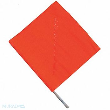 GRAINGER APPROVED Handheld Warning Flag Orange 18x18In, 1EKR8