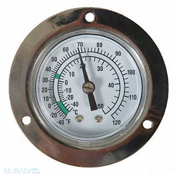 GRAINGER APPROVED Analog Panel Mt Thermometer -40 to 120F, 1EPF1