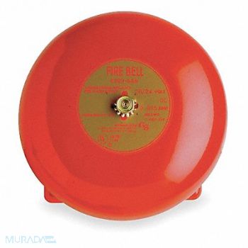 EDWARDS SIGNALING Fire Bell Red H 3 11/32 x L 6 x W 6 In, 1EXZ8