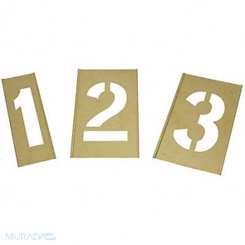 GRAINGER APPROVED Number Stencils Numbers Brass, 2CEC3