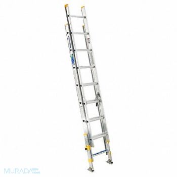 WERNER Extension Ladder Aluminum 20 ft I, 1FCF7