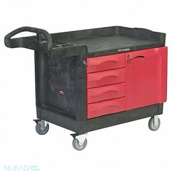 RUBBERMAID COMMERCIAL PRODUCTS Trade Cart/Service Bench 49 in L Black, 1FD45