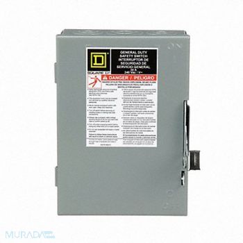 SQUARE D Safety Switch 240VAC 2PST 30 Amps AC, 1H247