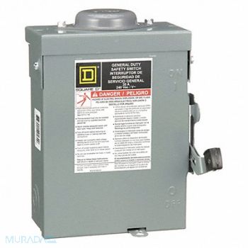 SQUARE D Safety Switch 240VAC 3PST 30 Amps AC, 1H261
