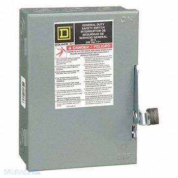SQUARE D Safety Switch 240VAC 3PST 60 Amps AC, 1H262