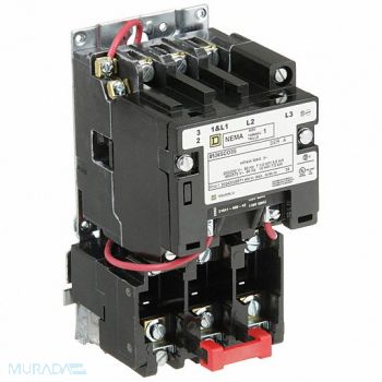 SQUARE D Magnetic Motor Starter NEMA 120V 3P 27A, 1H513