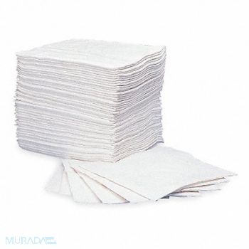 OIL-DRI Absorb Pad Oil-Based Liquids White PK100, 1HEH7