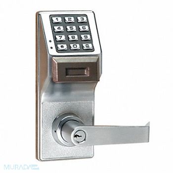 LOCDOWN Electronic Lock Brushed Chrome 12 Button, 1HVL6