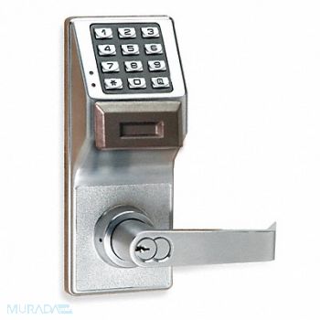 LOCDOWN Electronic Lock Brushed Chrome 12 Button, 1HVL7