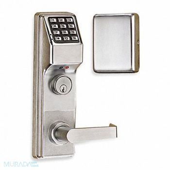 TRILOGY BY ALARM LOCK Electronic Lock Brushed Chrome 12 Button, 1HWL2