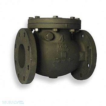 MILWAUKEE VALVE Swing Check Valve Cast Iron 4 Flange, 1JNL6