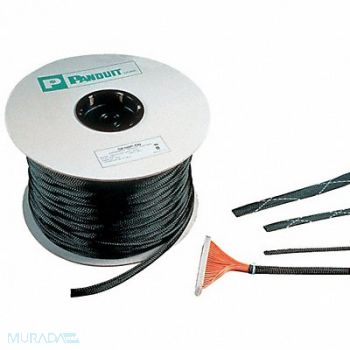 PANDUIT Braided Sleeving 0.500 in 100 ft Black, 1LLJ6