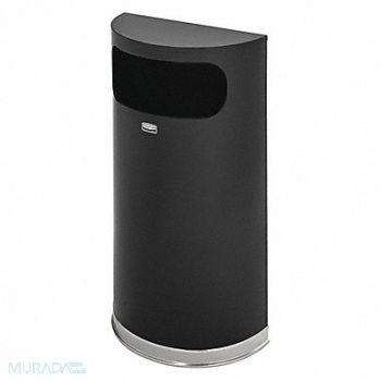 RUBBERMAID COMMERCIAL PRODUCTS Wastebasket Half Round 9 gal Black, 1LYL6