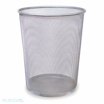 RUBBERMAID COMMERCIAL PRODUCTS Wastebasket Round 5 gal Silver, 1LYL9