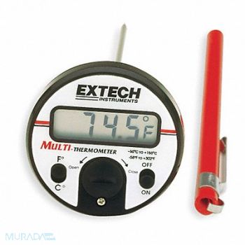 EXTECH Digital Pocket Thermometer 5 in Plastic, 1M954