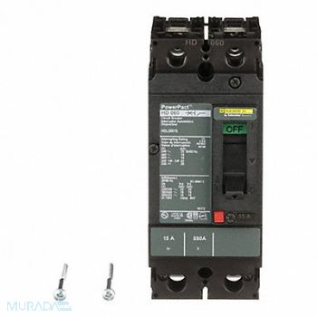 SQUARE D Circuit Breaker 15A 2P 600VAC HD, 1MAJ5