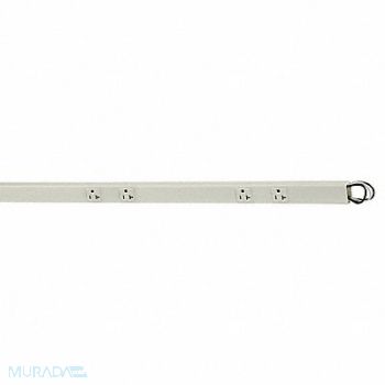 HUBBELL WIRING DEVICE-KELLEMS Prewired Raceway 8 Outlets White, 1MBV6