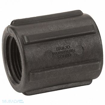 GRAINGER APPROVED Coupling 1 in Schedule 80 FNPT Black, 1MJX2