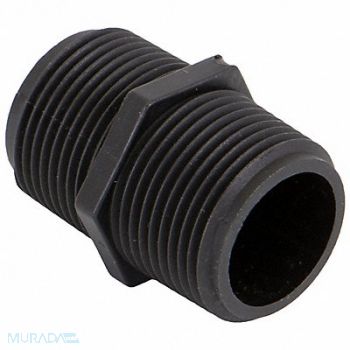 GRAINGER APPROVED Hex Nipple 1 in Schedule 80 MNPT Black, 1MJZ6