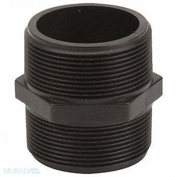 GRAINGER APPROVED Hex Nipple 2 in Schedule 80 MNPT Black, 1MJZ9