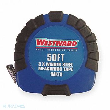 WESTWARD Long Tape Measure 3/8Inx50 ft Steel, 1MKT9