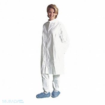 DUPONT D7996 Cleanroom Coat White Snaps S PK30, 5WYK7