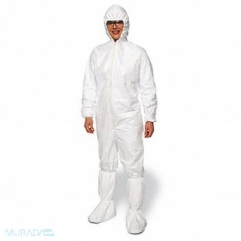 DUPONT D1429 Hooded Coveralls White M Elastic PK25, 1MKZ4