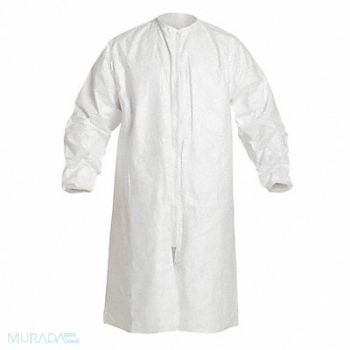 DUPONT D1433 Cleanroom Coat White Zipper S PK30, 5WYJ9