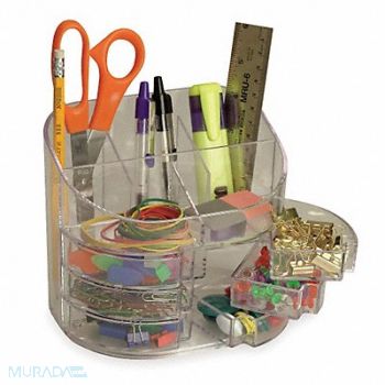 OFFICEMATE Desk Organizer Color Clear, 1MLJ6