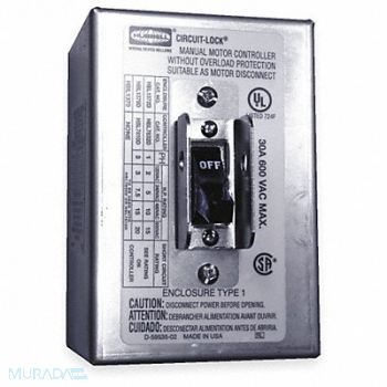 HUBBELL WIRING DEVICE-KELLEMS Manual Motor Switch 30A 600VAC 2P, 1MTD4