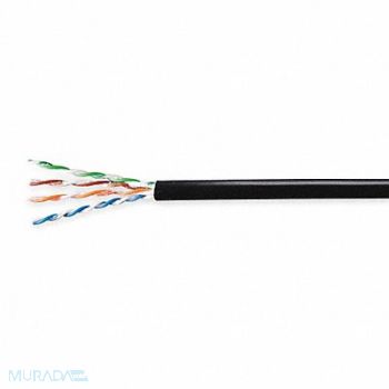 GENSPEED Data Cable Cat 5e 24 AWG 1000ft Black, 1MWX7