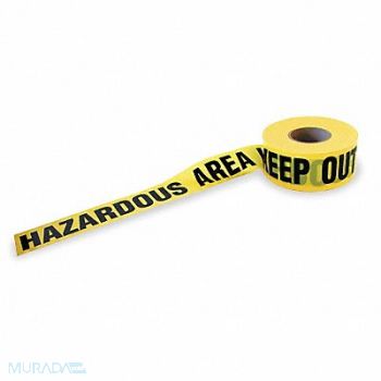 GRAINGER APPROVED Barricade Tape Yellow/Black 1000ft x 3In, 1N952