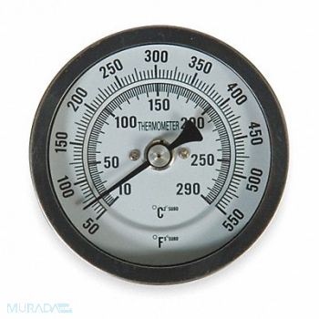 GRAINGER APPROVED Bimetal Thermom 5 In Dial 50 to 550F, 1NGF3