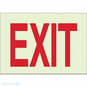 BRADY Exit Sign 7 x10 R/WHT Exit ENG Text, 542Z59