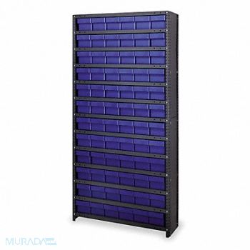 QUANTUM STORAGE SYSTEMS Enclosed Bin Shlvng 24x75x36in Blue, 1NTU9