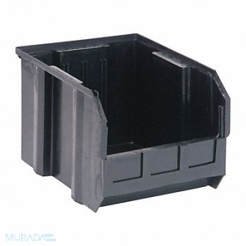 QUANTUM STORAGE SYSTEMS Hang/Stack Bin Black Polypropylene 7 in, 1NTV9