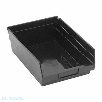 QUANTUM STORAGE SYSTEMS Shelf Bin Black Polypropylene 4 in, 1NTX3